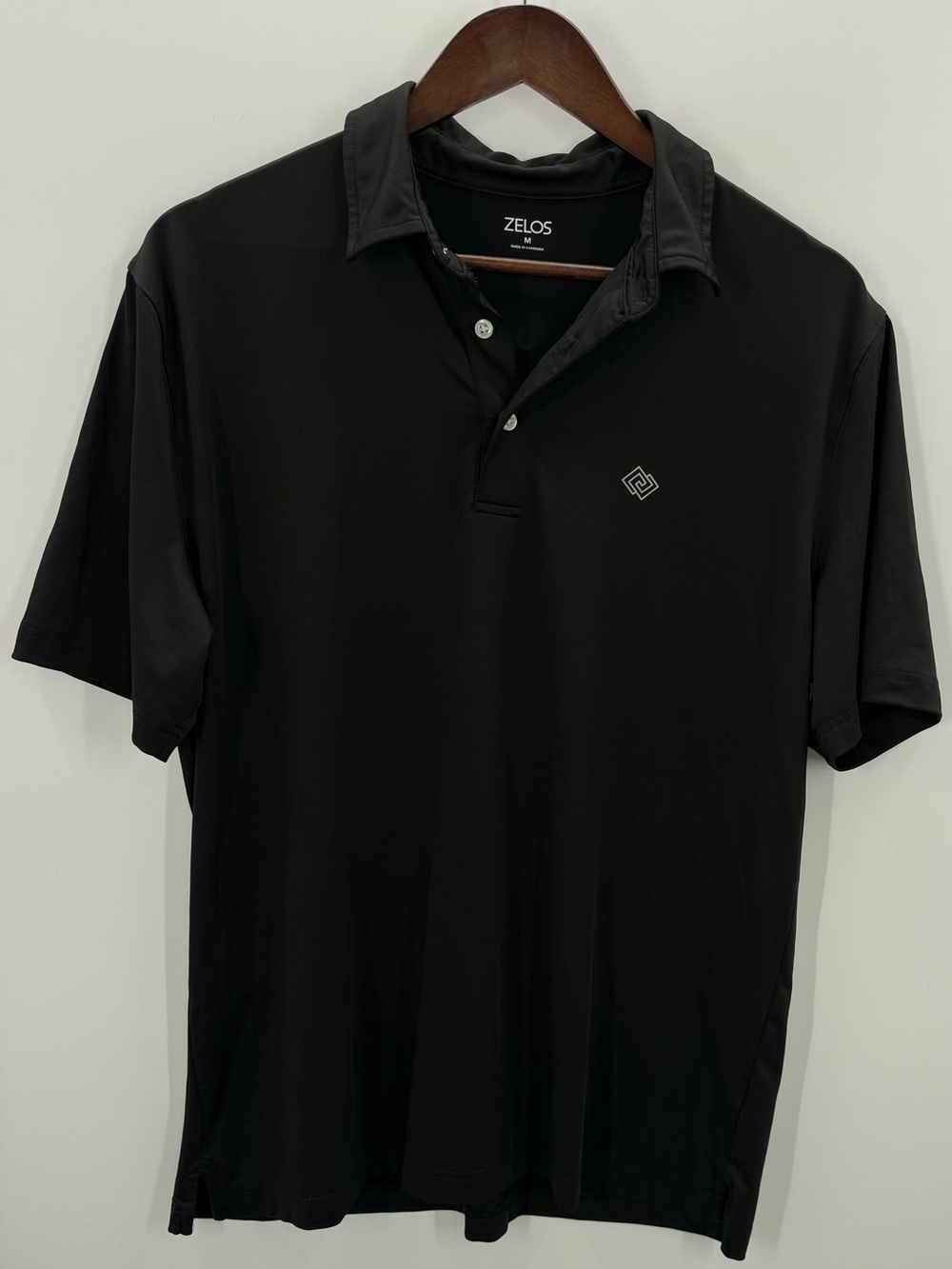 348 ZELOS Men's Black Performance Polo